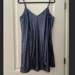 Aqua Dark Blue Sequin Dress